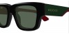 Gucci GG1668S 003 black red green, 430,00 €, Occhiali Gucci Nero a forma Rettangolare