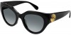 Gucci GG1408S 001 black black grey, 475,00 €, Occhiali Gucci Nero a forma Gatto