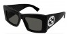 Gucci GG1842S 001 black black grey, 500,00 €, Occhiali Gucci Nero a forma Rettangolare