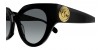 Gucci GG1408S 001 black black grey, 475,00 €, Occhiali Gucci Nero a forma Gatto