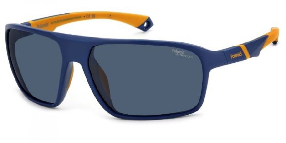 Polaroid Sport Pld 7058/s FLL/7I MATTE BLUE, 100,00 €, Occhiali Polaroid Blu a forma Mascherina