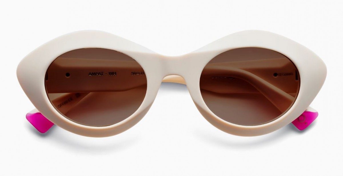 Etnia Barcelona AMPAT 50S wh, 240,00 €, Occhiali Bianco a forma Gatto