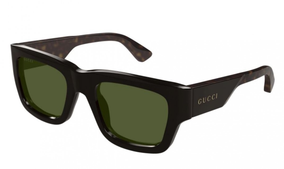 Gucci GG1668S 004 brown havana green, 430,00 €, Occhiali Gucci Marrone a forma Rettangolare