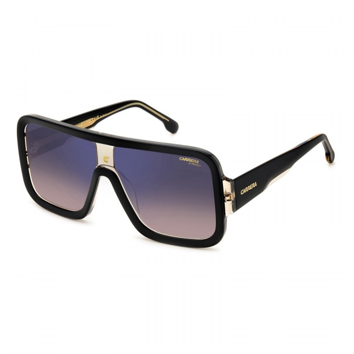 Carrera Flaglab 14 0WM/A8 BLACK BEIGE, 200,00 €, Occhiali Carrera Nero a forma Mascherina