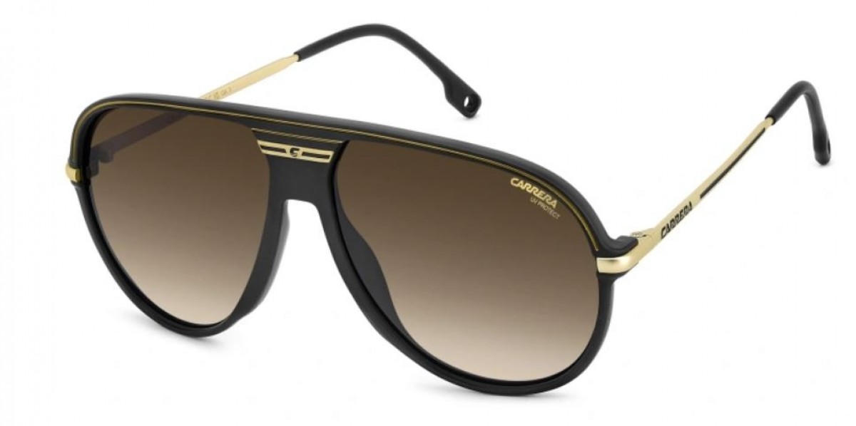 Carrera C Sport 06/s I46/86 MT BLCK GOLD, 210,00 €, Occhiali Carrera Nero a forma Goccia aviator