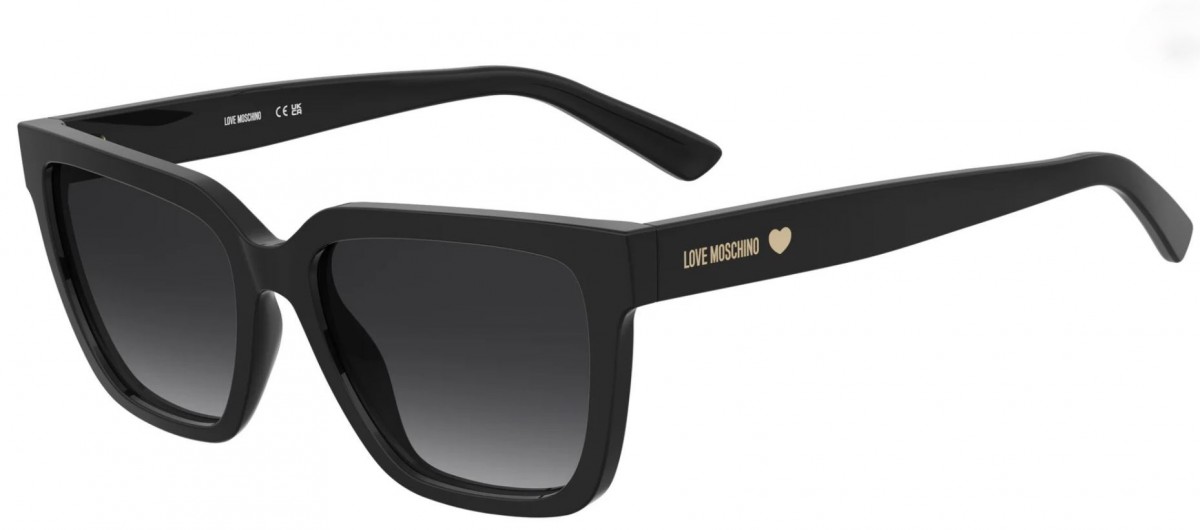 Moschino Mol087/s 807/9O BLACK, 155,00 €, Occhiali Moschino Nero a forma Rettangolare