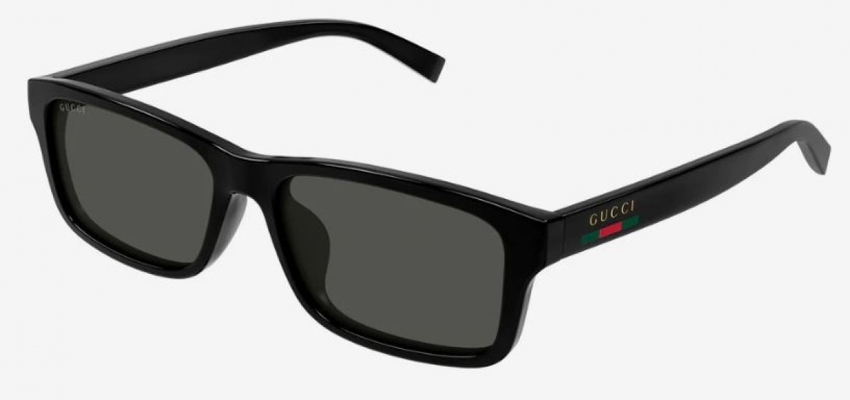 Gucci GG1986SA 001 black black grey, 260,00 €, Occhiali Gucci Nero a forma Rettangolare