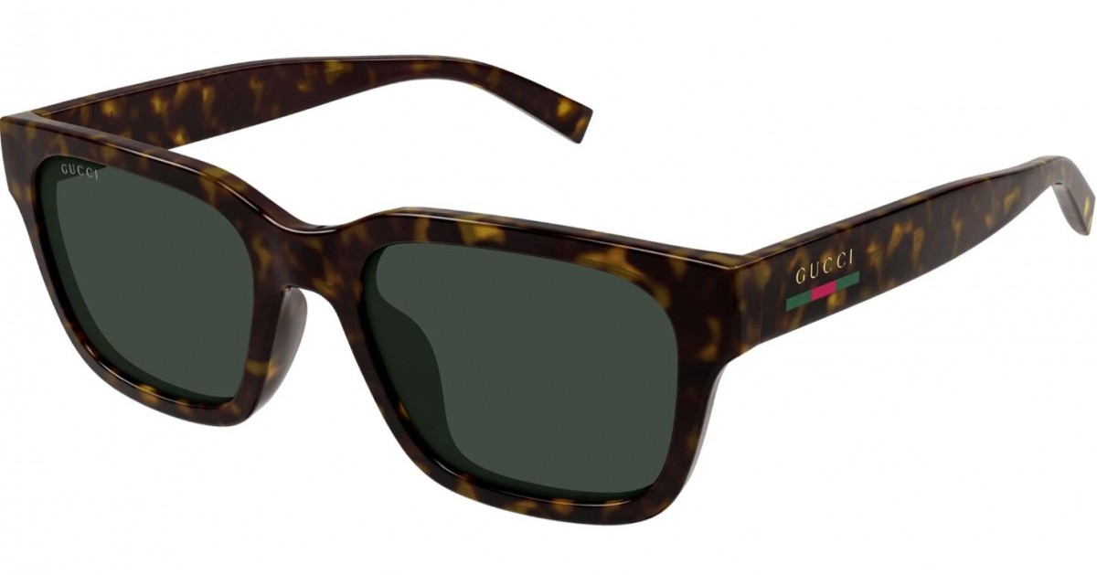 Gucci GG1857S 002 havana havana green, 260,00 €, Occhiali Gucci Marrone a forma Rettangolare