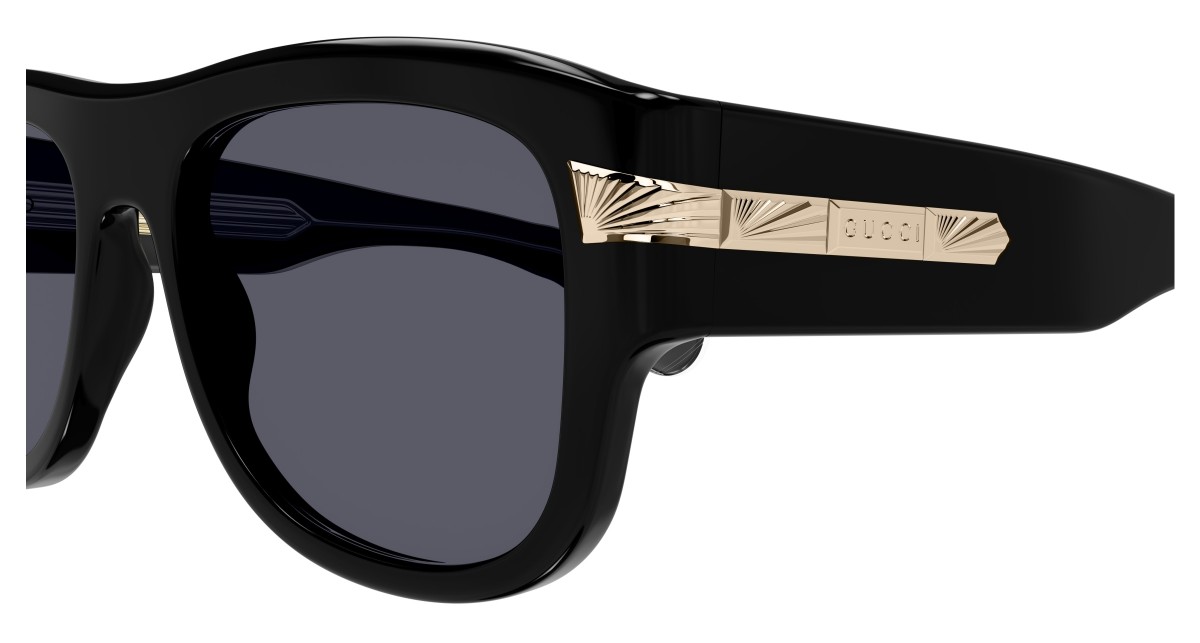 Gucci GG1517S 001 black black grey, 540,00 €, Occhiali Gucci Nero a forma Mascherina