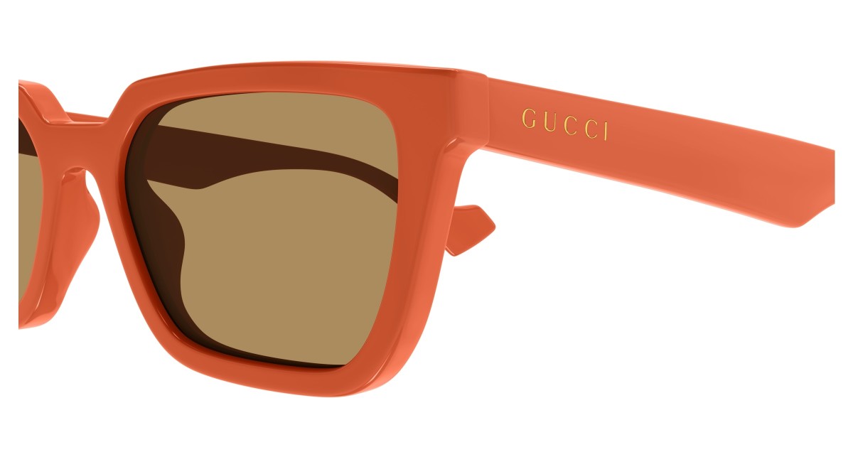 Gucci GG1539S 004 orange orange brown, 305,00 €, Occhiali Gucci Arancio a forma Rettangolare