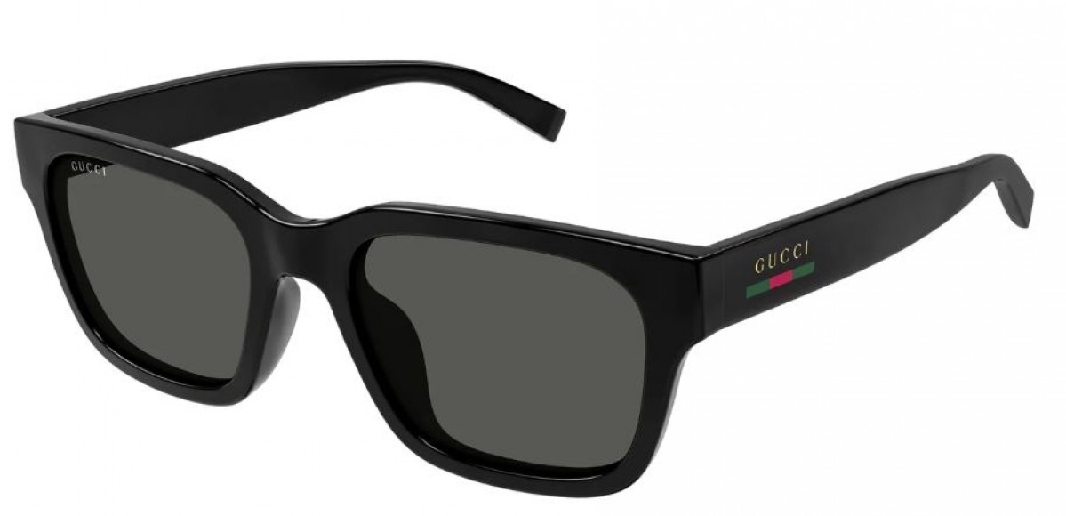 Gucci GG1857S 001 black black grey, 260,00 €, Occhiali Gucci Nero a forma Rettangolare