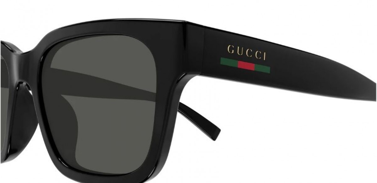 Gucci GG1857S 001 black black grey, 260,00 €, Occhiali Gucci Nero a forma Rettangolare