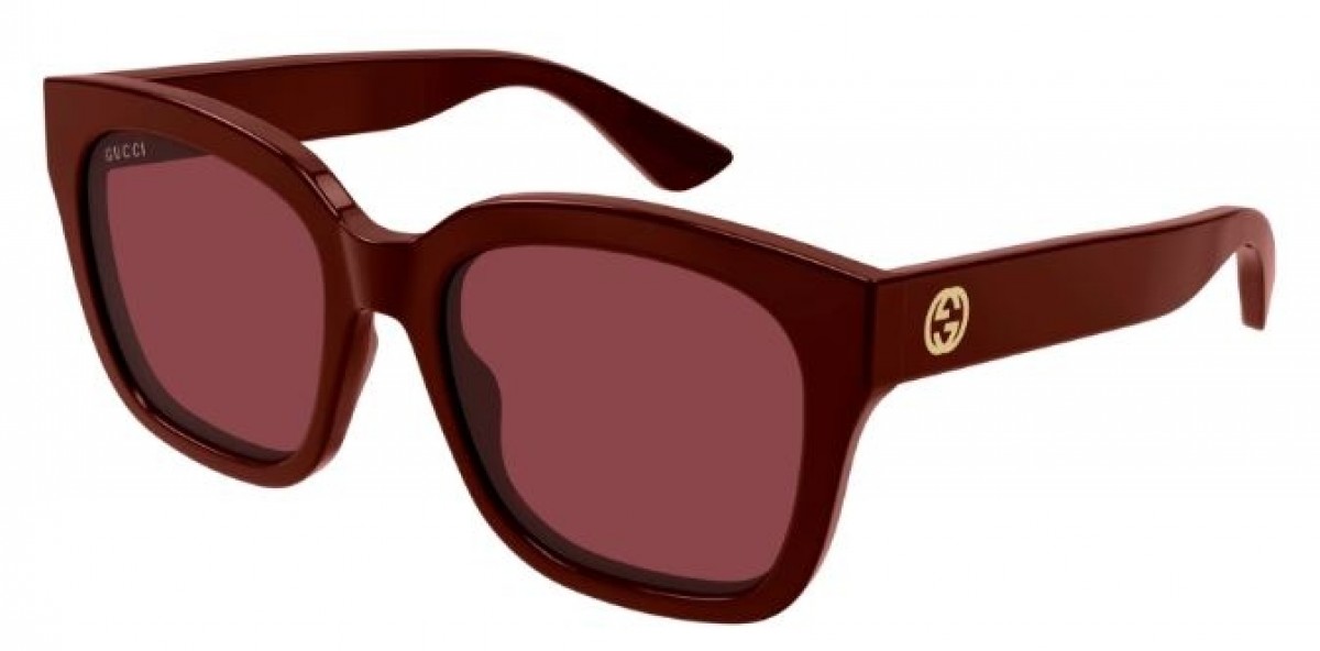 Gucci GG1338S 007 burgundy burgundy red, 260,00 €, Occhiali Gucci Rosso a forma Squadrato