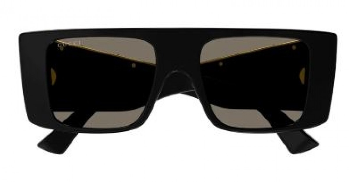 Gucci GG1888S 001 black black brown, 550,00 €, Occhiali Gucci Nero a forma Rettangolare