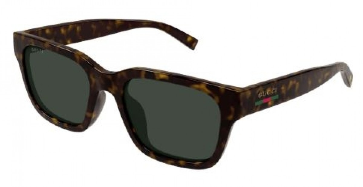 Gucci GG1857S 002 havana havana green, 260,00 €, Occhiali Gucci Marrone a forma Rettangolare
