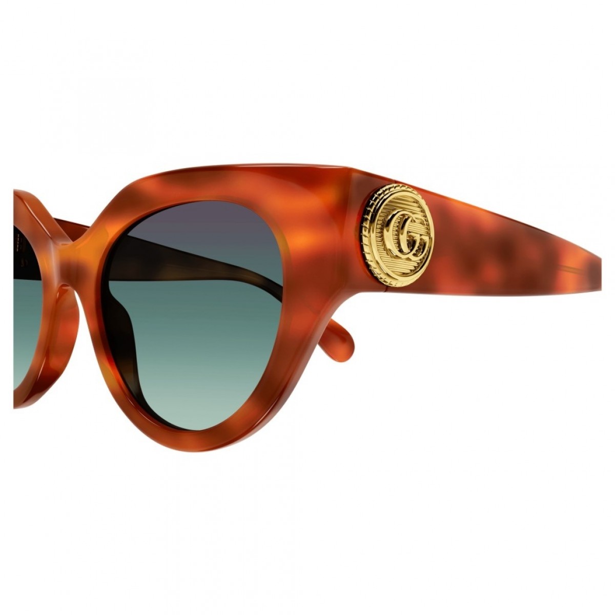 Gucci GG1408S 004 havana havana green, 475,00 €, Occhiali Gucci Marrone a forma Gatto