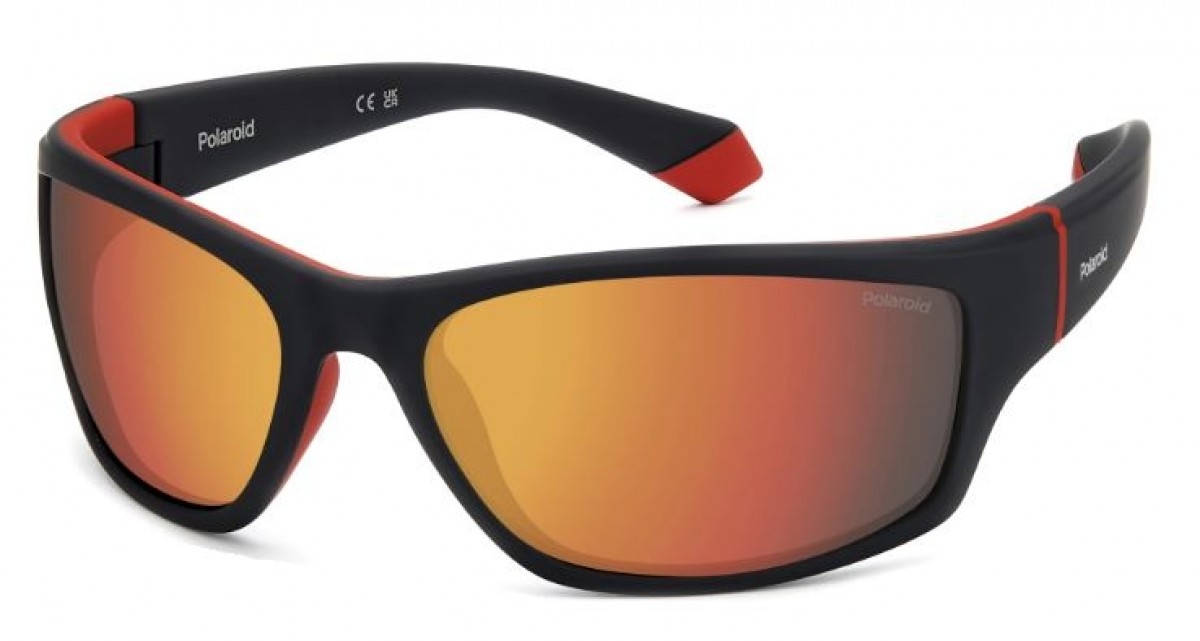Polaroid Pld 2135/s BLX/OZ MT BLK RED, 100,00 €, Occhiali Polaroid Nero a forma Mascherina