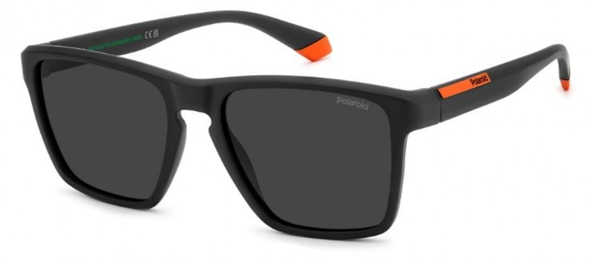 Polaroid Pld 2167/s RC2/M9 MTBLK ORANGE, 100,00 €, Occhiali Polaroid Nero a forma Mascherina