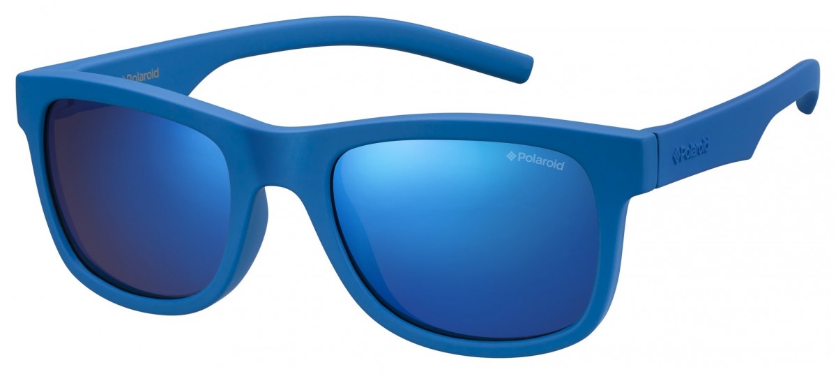 Polaroid Kids Pld 8020/s ZDI/JY BLUE, 50,00 €, Occhiali Polaroid Blu a forma Rettangolare