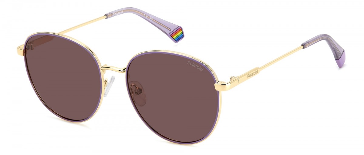 Polaroid Pld 6215/s/x S9E/KL GOLD VIOLET, 100,00 €, Occhiali Polaroid Oro a forma Rotondo