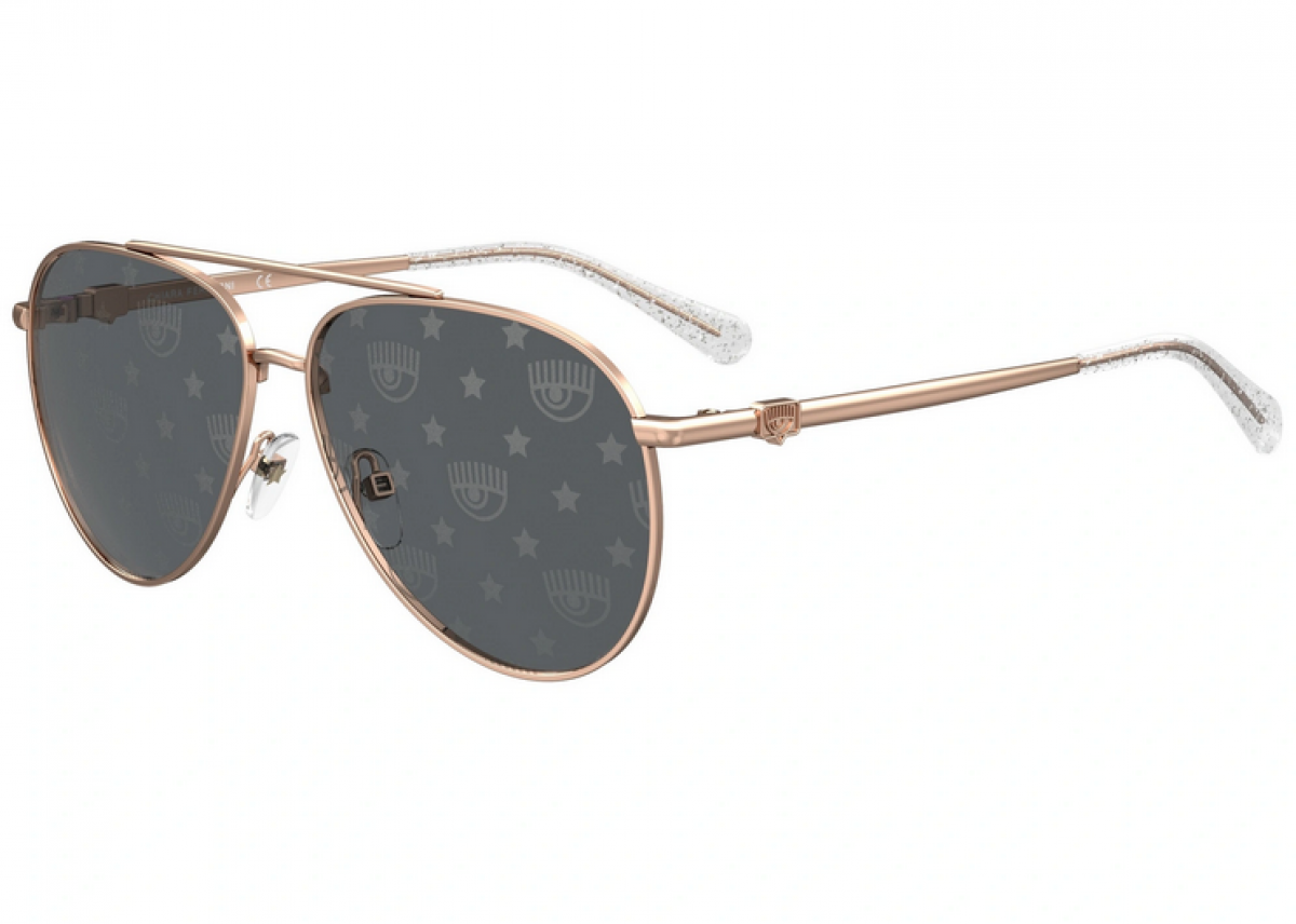Chiara Ferragni Cf 1001/s LOJ/MD GOLD CRYSTAL, 180,00 €, Occhiali Oro a forma Goccia aviator