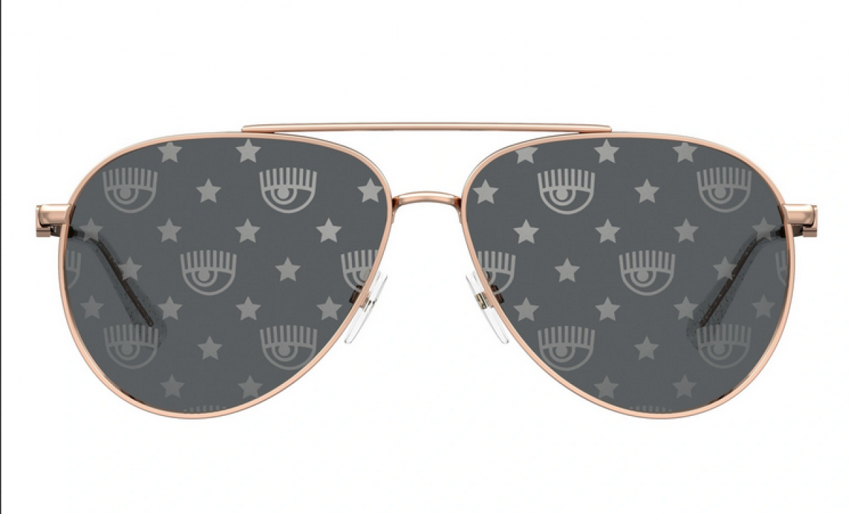 Chiara Ferragni Cf 1001/s LOJ/MD GOLD CRYSTAL, 180,00 €, Occhiali Oro a forma Goccia aviator