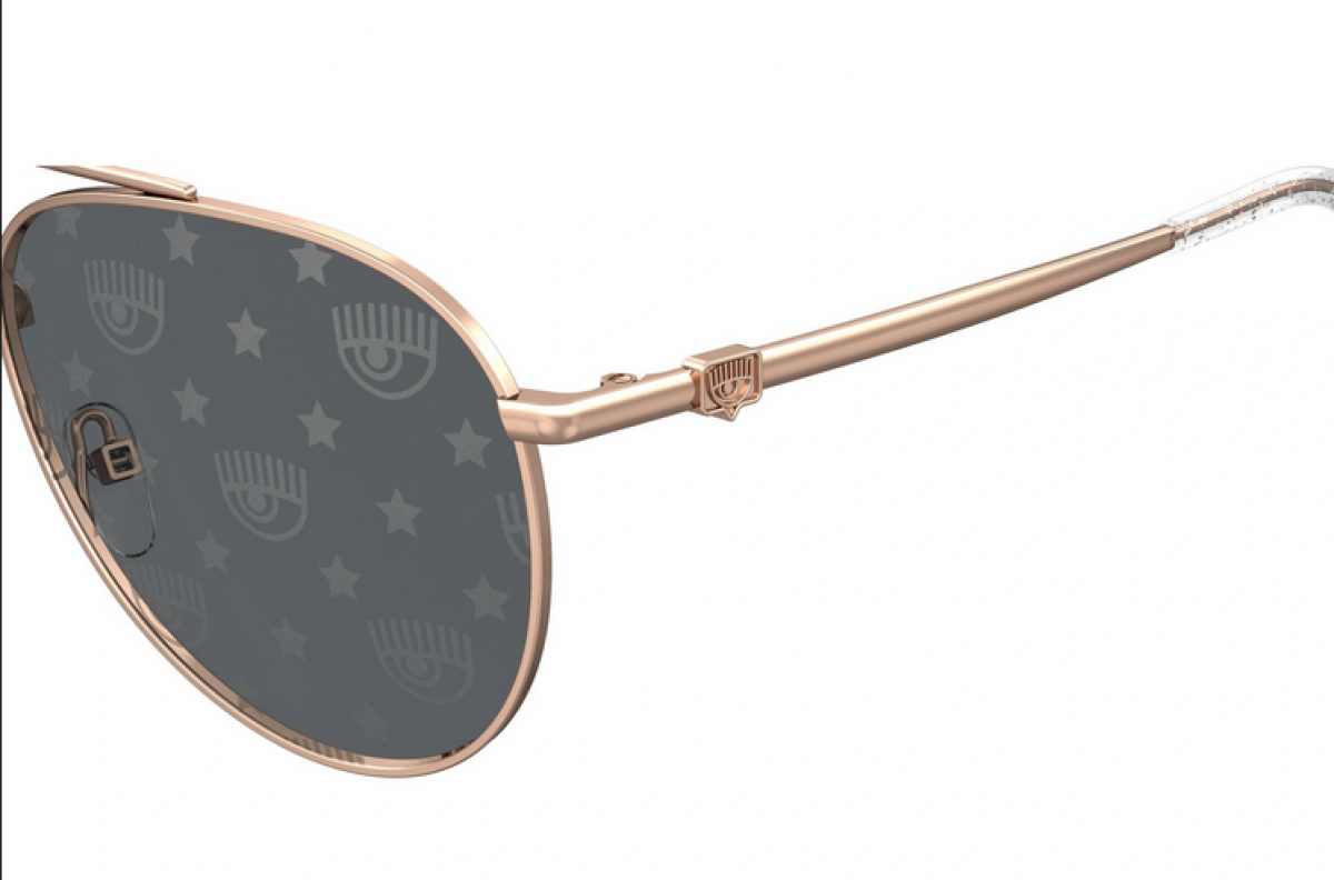 Chiara Ferragni Cf 1001/s LOJ/MD GOLD CRYSTAL, 180,00 €, Occhiali Oro a forma Goccia aviator