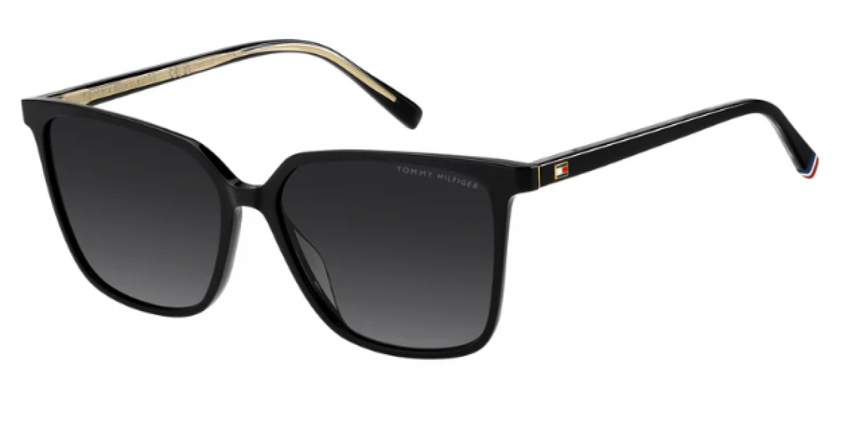 Tommy Hilfiger Th 2292/s 807/9O BLACK, 185,00 €, Occhiali Tommy Hilfiger Nero a forma Squadrato