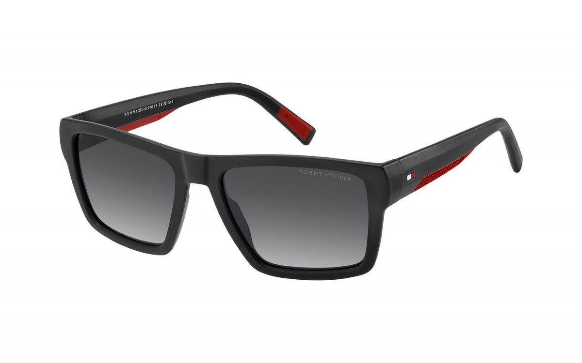 Tommy Hilfiger Th 2324/s OIT/9O BLACK RED, 170,00 €, Occhiali Tommy Hilfiger Nero a forma Rettangolare