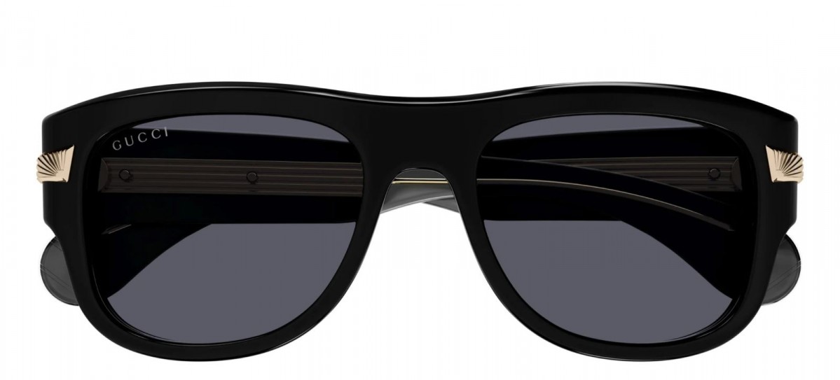 Gucci GG1517S 001 black black grey, 540,00 €, Occhiali Gucci Nero a forma Mascherina